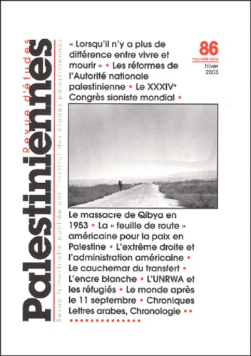 Revue d'études palestiniennes N° 86 Hiver 2003
