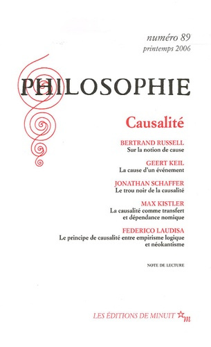 Philosophie N° 89, Mars 2006 : Causalité