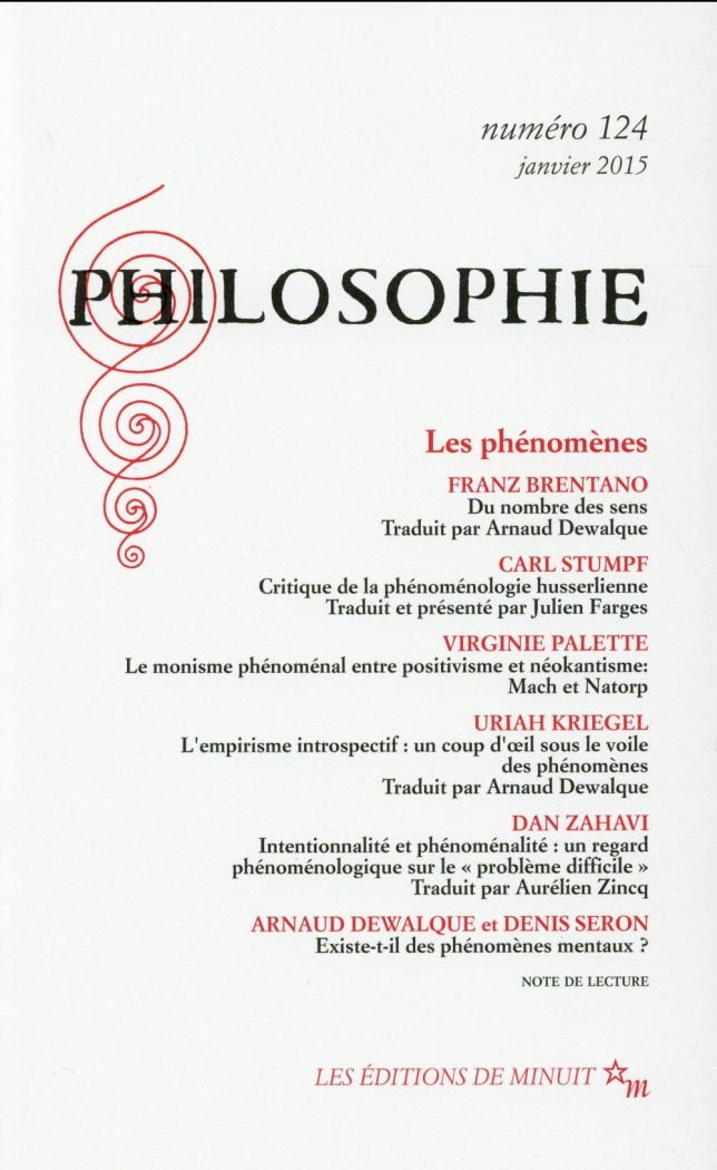 Philosophie N° 124, Janvier 2015 : Les phénomènes