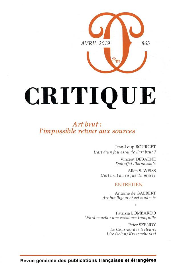Critique N° 863