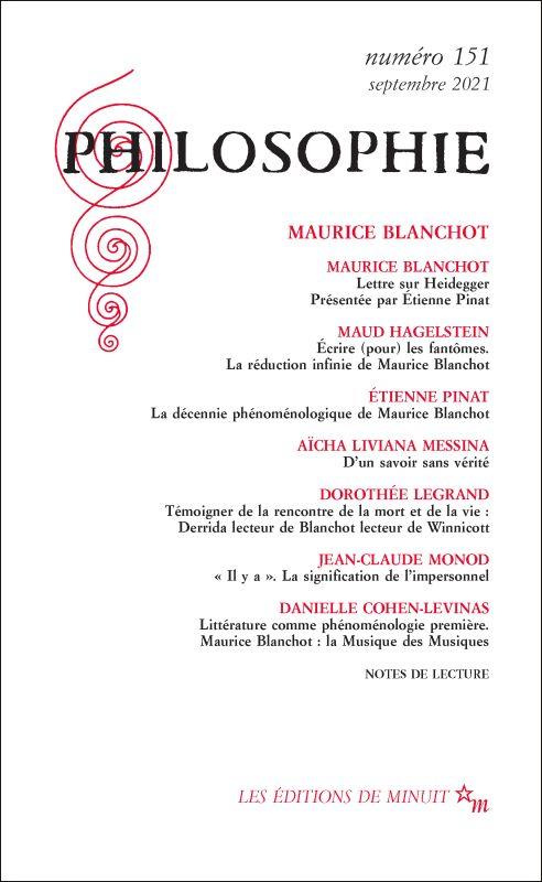 Philosophie N° 151, septembre 2021 : Maurice Blanchot