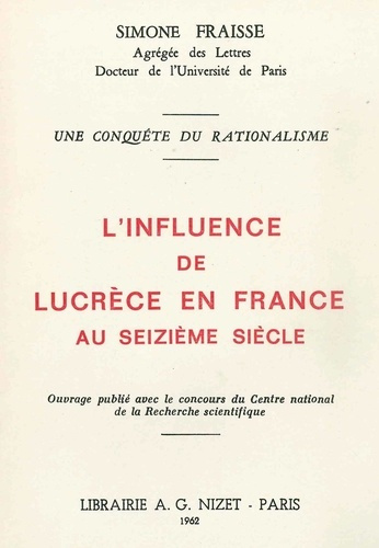 L'Influence de Lucrèce en France au XVIe siècle