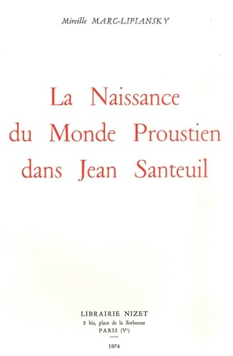 La Naissance du monde proustien