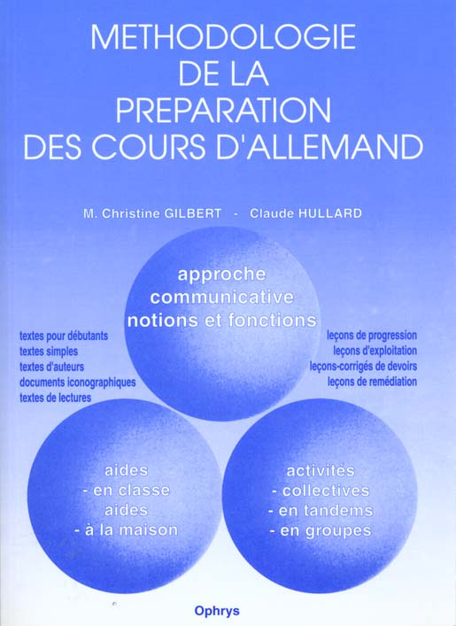 METHODOLOGIE DE LA PREPARATION DES COURS D'ALLEMAND. 1er et 2nd cycles