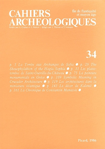 Cahiers archéologiques N° 34/1986