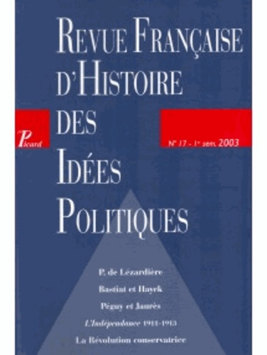 Revue française d'Histoire des idées politiques N° 17