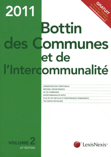 BOTTIN DES COMMUNES ET DE L'INTERCOMMUNALITE 2011. VOLUME 2