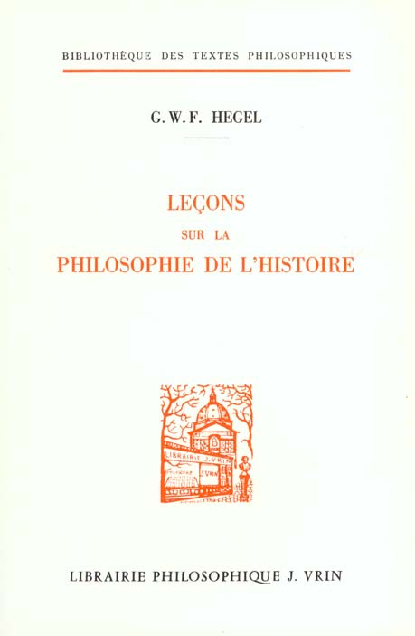 LECONS SUR LA PHILOSOPHIE DE L'HISTOIRE