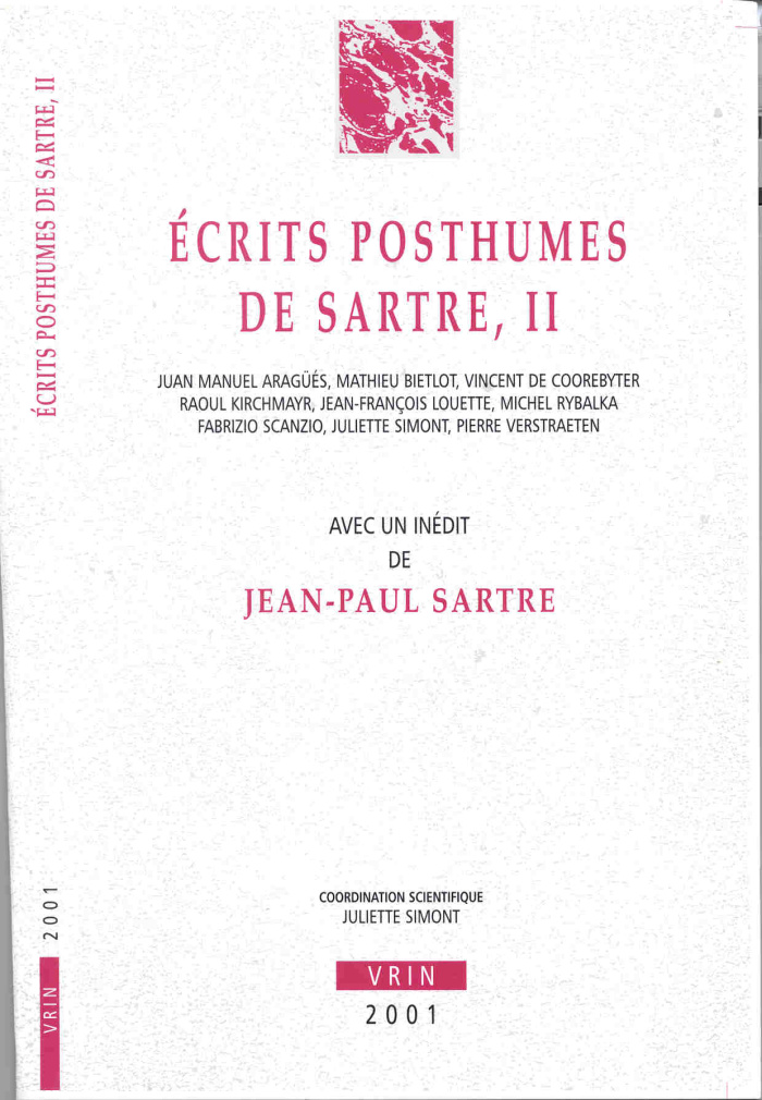 ANN UNIV BRUXELLES 2001, ECRITS POSTHUMES DE SARTRE II