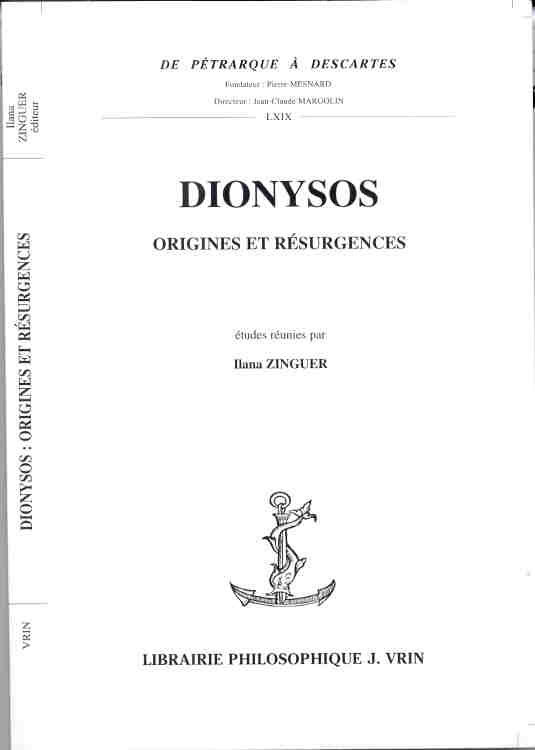 DIONYSOS ORIGINES ET RESURGENCES