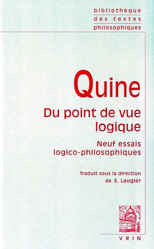 DU POINT DE VUE LOGIQUE NEUF ESSAIS LOGICO-PHILOSOPHIQUES