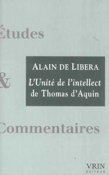 L'UNITE DE L'INTELLECT DE THOMAS D'AQUIN