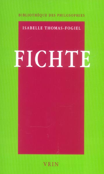 FICHTE REFLEXION ET ARGUMENTATION
