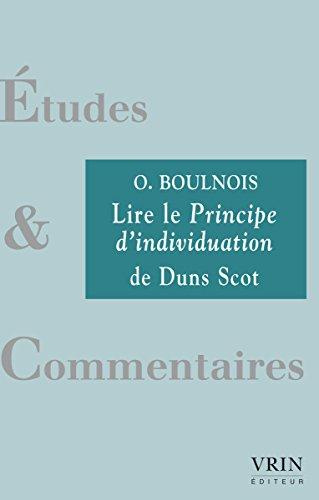 LIRE LE PRINCIPE D INDIVIDUATION DE DUNS SCOT
