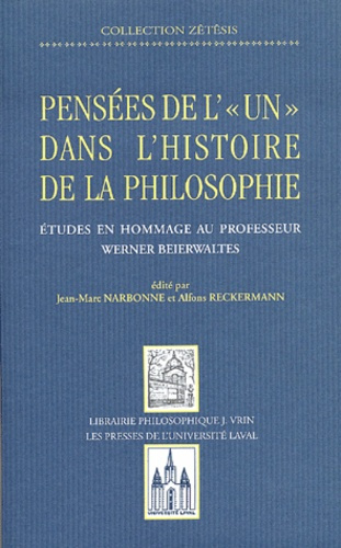 PENSEES DE L UN DANS L HISTOIRE DE LA PHILOSOPHIE