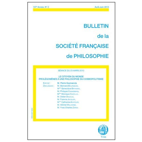 LE CITOYEN DU MONDE PROLEGOMENES A UNE PHILOSOPHIE DU COSMOPOLITISME