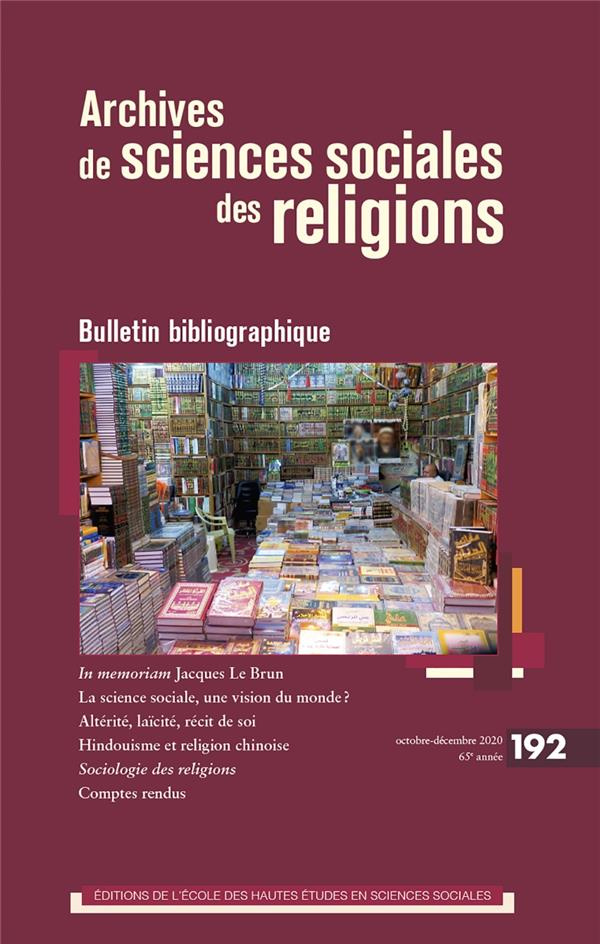 Archives de sciences sociales des religions N° 192 : Bullet