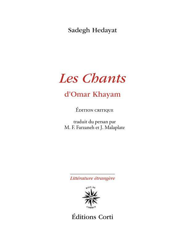 Les Chants d'Omar Khayam