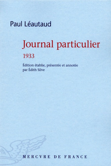 Journal particulier. 1933