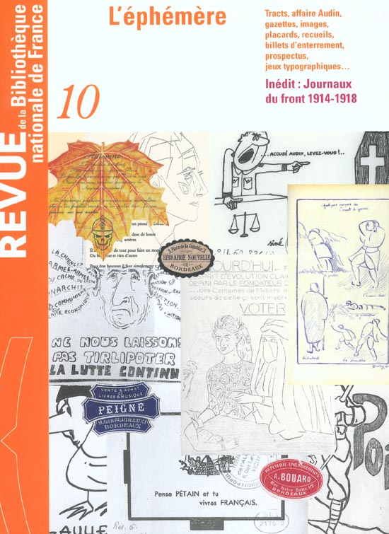 Revue de la Bibliothèque nationale de France N° 10/2002 : L'éphémère