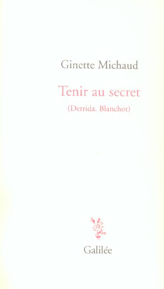 Tenir au secret. (Derrida, Blanchot)