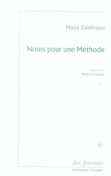 Notes pour une méthode