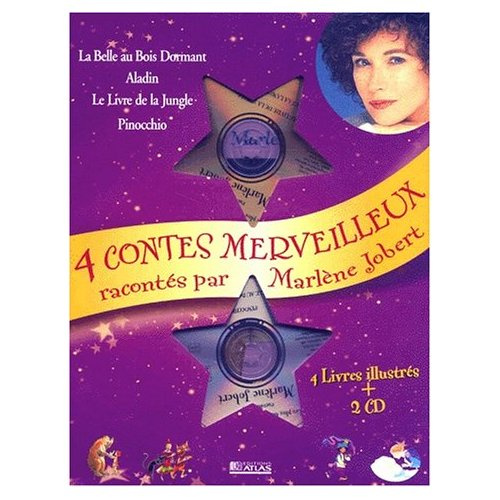 4 contes merveilleux coffret 4 volumes avec 2 CD : La belle au bois dormant. Aladin. Le livre de la