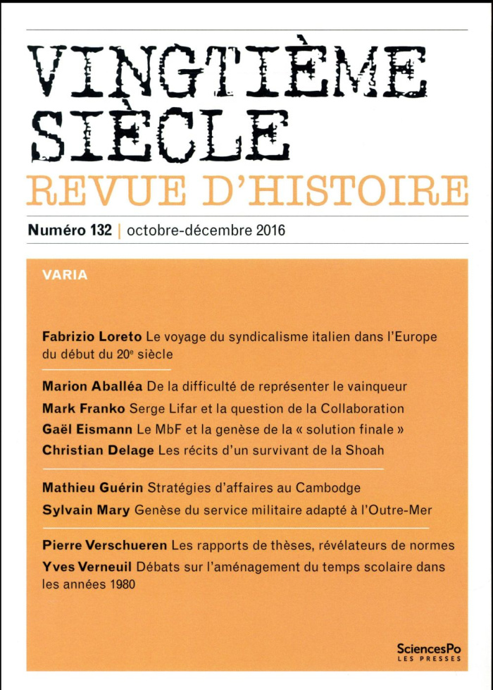 Vingtième siècle N° 132