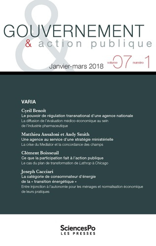 Gouvernement & action publique Volume 8 N°1
