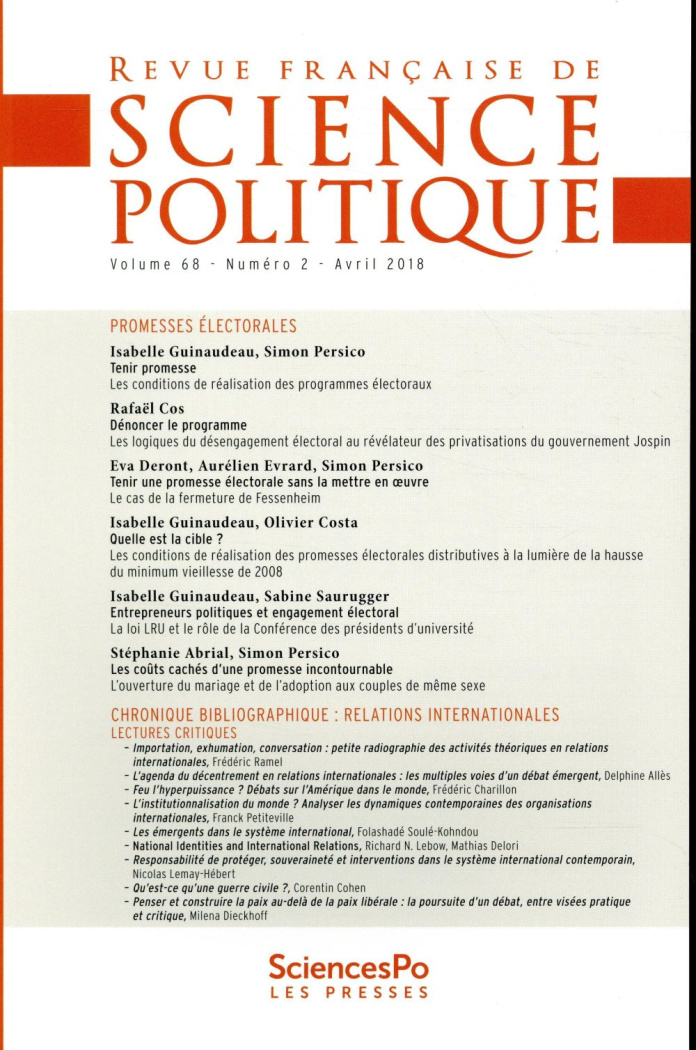 Revue française de science politique N° 68, T2