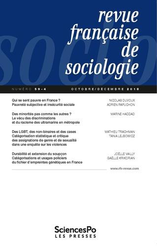 Revue française de sociologie N° 59-4, novembre-décembre 2018