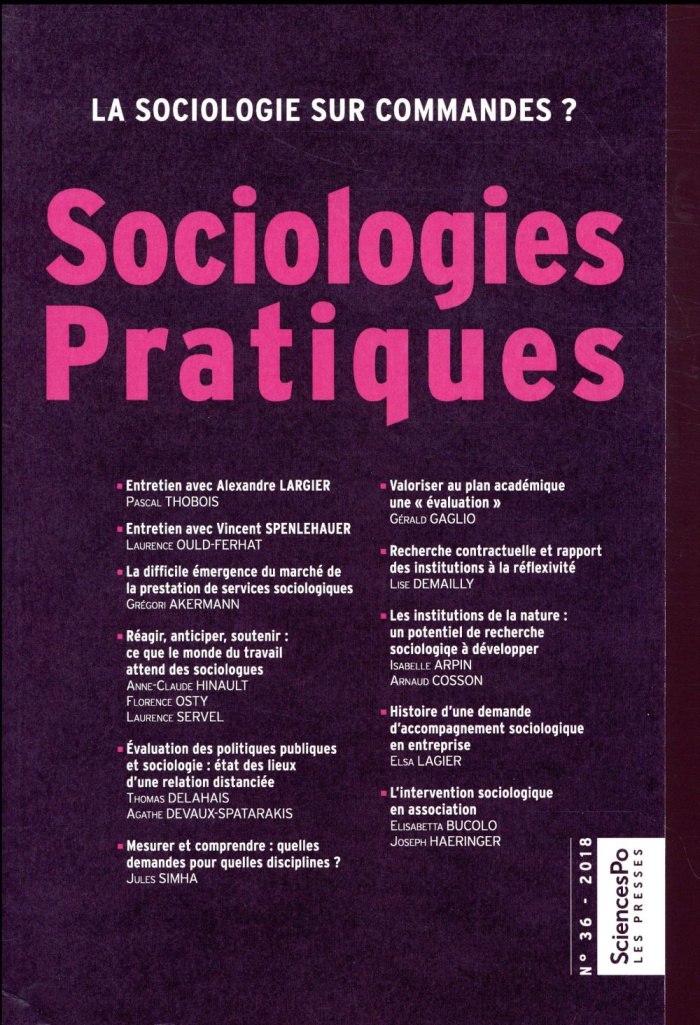 Sociologies Pratiques N° 36 : Quelles sociologies pour le XXIe siècle ?