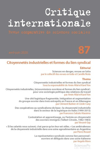 Critique internationale N° 87