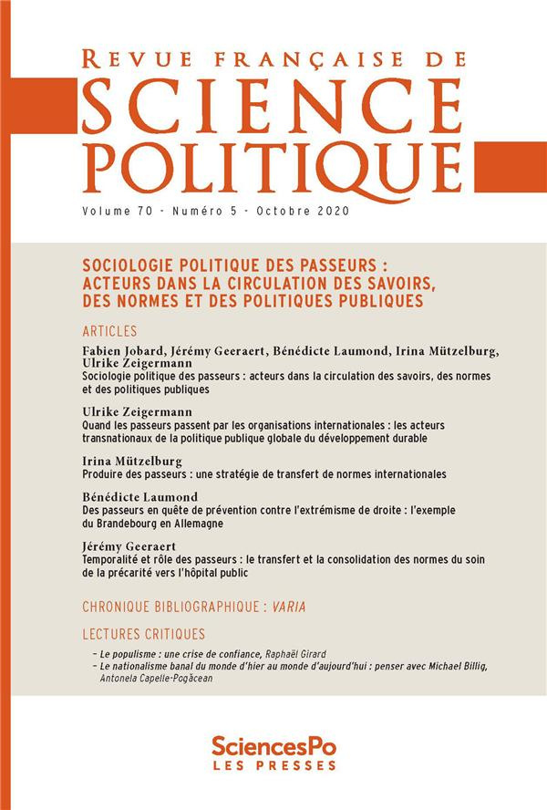 Revue française de science politique N° 70-5