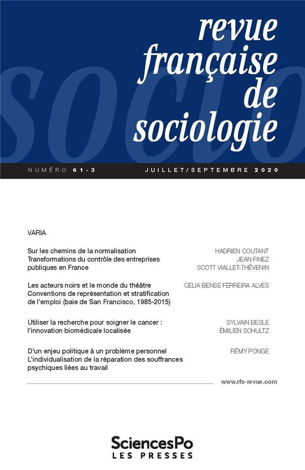 Revue française de sociologie N° 61-3/4