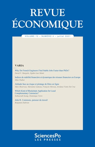 Revue Économique T72-4. Varia