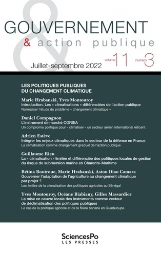 Gouvernement & action publique Volume 11 N°3, juillet-septembre 2022