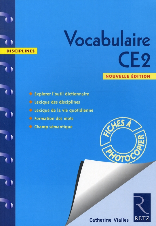 Vocabulaire CE2. Fiches à photocopier