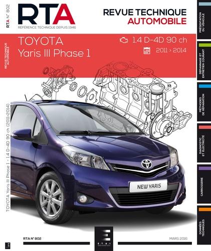 Rta 802 toyota yaris iii 2011-03-> 1,4 d4d 90ch