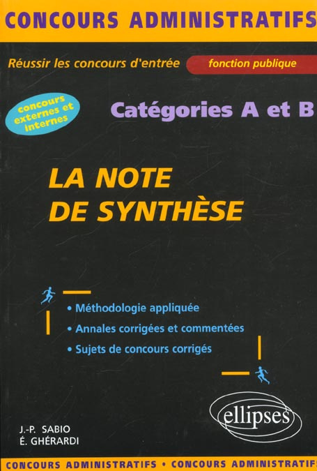 La note de synthèse Catégories A et B