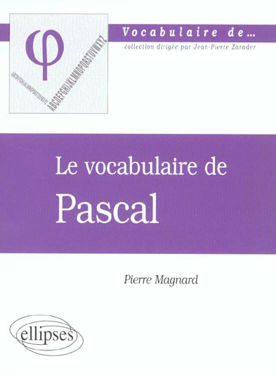 Le vocabulaire de Pascal