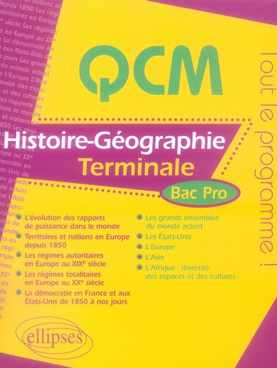 QCM Histoire-Géographie Tle Bac Pro