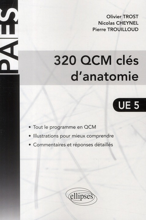 320 QCM clés d'anatomie UE 5