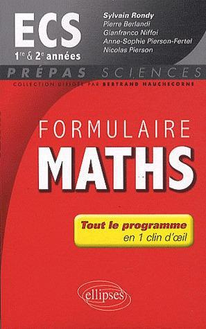 Formulaire maths ECS 1e et 2e année