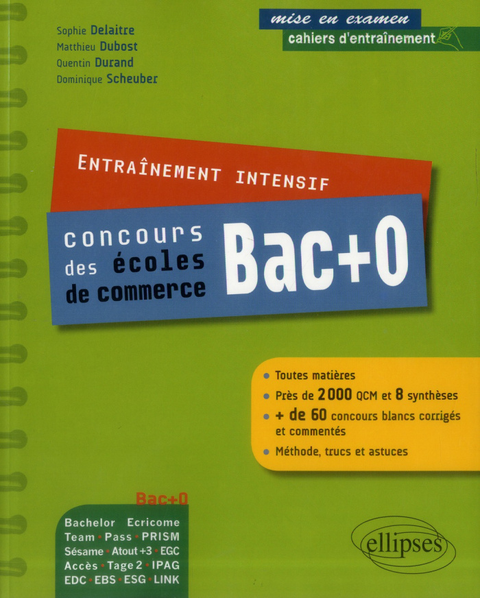 Entraînement intensif concours des écoles de commerce Bac 0