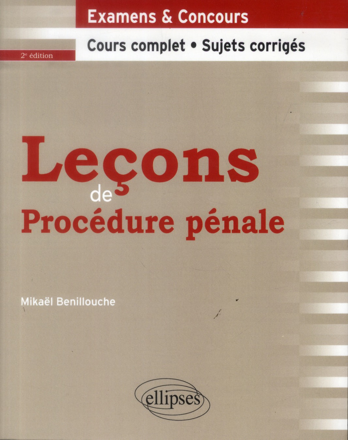 LECONS DE PROCEDURE PENALE. 2E EDITION
