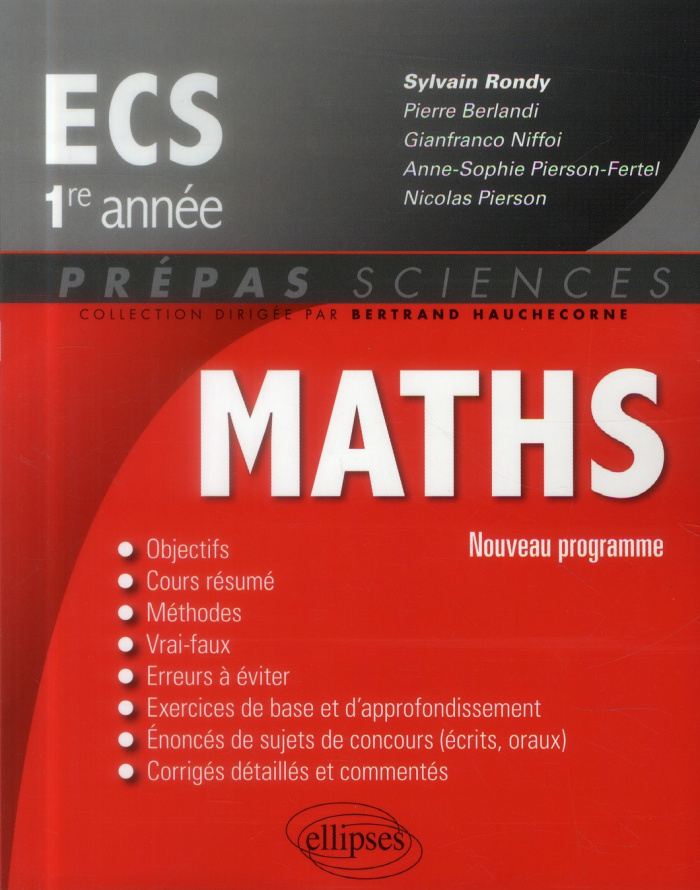 MATHEMATIQUES ECS-1 - CONFORME AU NOUVEAU PROGRAMME 2013