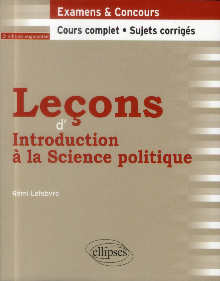 Leçons d'introduction à la science politique. 2e édition