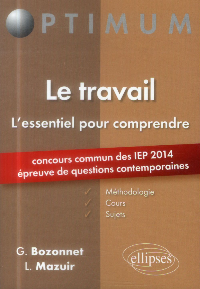 Le travail. L'essentiel pour comprendre : méthodologie, cours et sujets