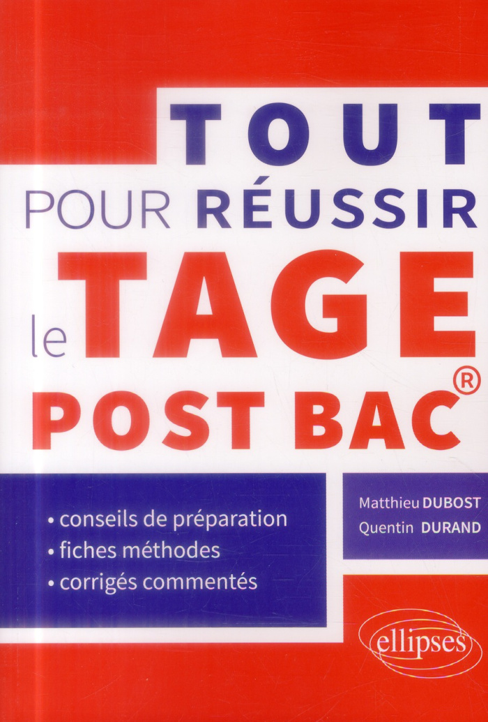 Tout pour réussir le Tage post-bac